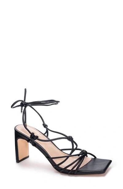 Chinese Laundry Yita Smooth Ankle Tie Sandal In Black
