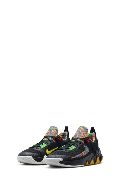 Nike Kids' Giannis Immortality 2 Sneaker In Black/ Algae/ Gold/ Pink