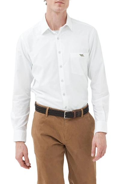 Rodd & Gunn Glenbrook Solid Cotton & Lyocell Button-up Shirt In Snow