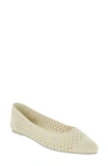 Mia Lovi Knit Pointed Toe Flat In Bone