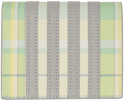 Thom Browne Leather Double Card Holder In Green