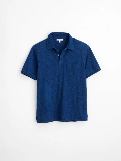 Alex Mill Standard Polo In Indigo Slub Cotton In Dark Indigo