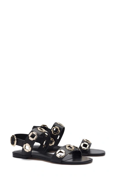 Larroude Women's Milan Hardware Strappy Sandals In Black