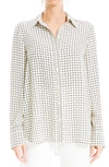 Max Studio Geometric Print Long Sleeve Button-up Shirt In Ivry/ Blk Dmnd Chn Tle