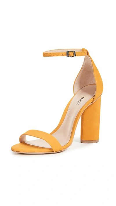 Schutz Women's Jeannine Suede Ankle Strap High-heel Sandals In New Sunshine