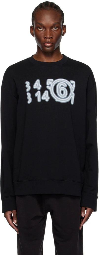 Mm6 Maison Margiela Logo Cotton Sweatshirt In Black