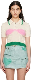 Andersson Bell Hayes Lingerie Intarsia Knit Collar Top In Neutrals