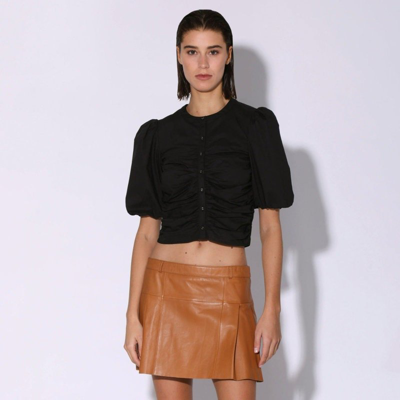 Walter Baker Izzie Leather Skirt In Brown