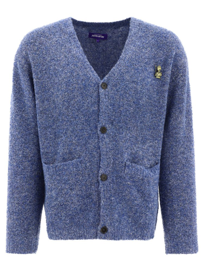 Fucking Awesome "bouclé" Cardigan In Light Blue