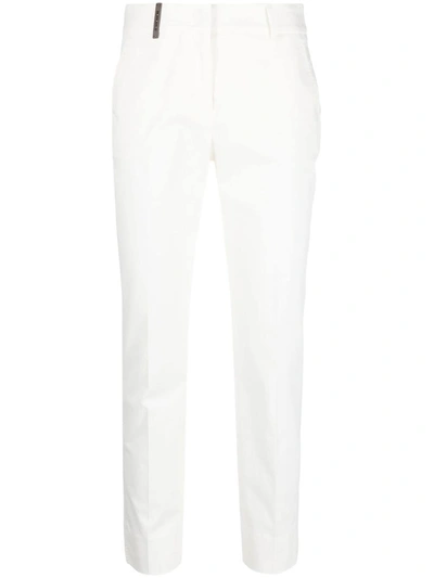 Peserico High-waist Tailored Trousers In White