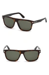 Tom Ford Men's Fletcher T Square Acetate 57mm Sunglasses In Black