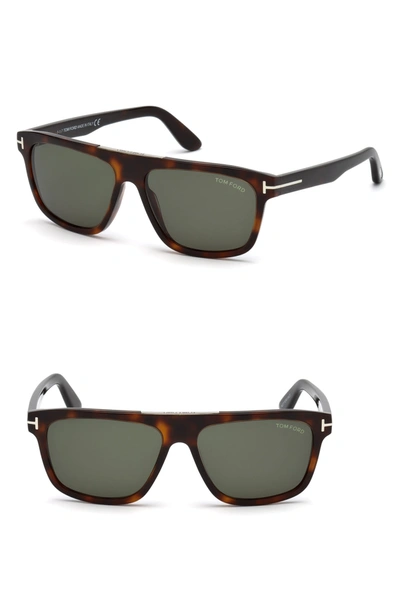 Tom Ford Men's Fletcher T Square Acetate 57mm Sunglasses In Black