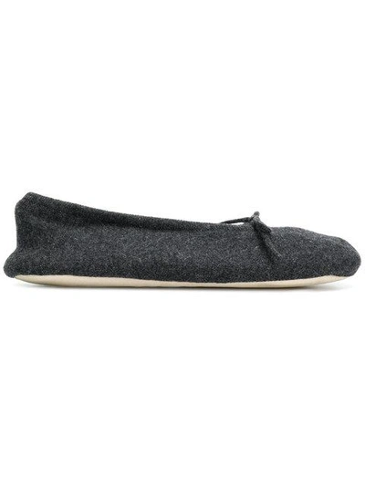 N•peal Faux Fur Lined Slippers In Grey