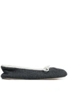 N•peal Bow Tie Slippers In Grey