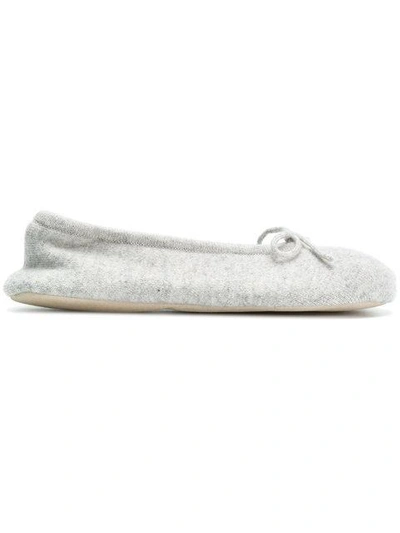 N•peal Fur Lined Slippers In Grey
