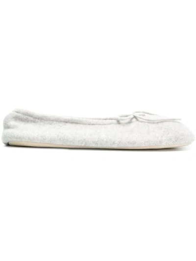 N•peal Bow Tie Slippers In Grey