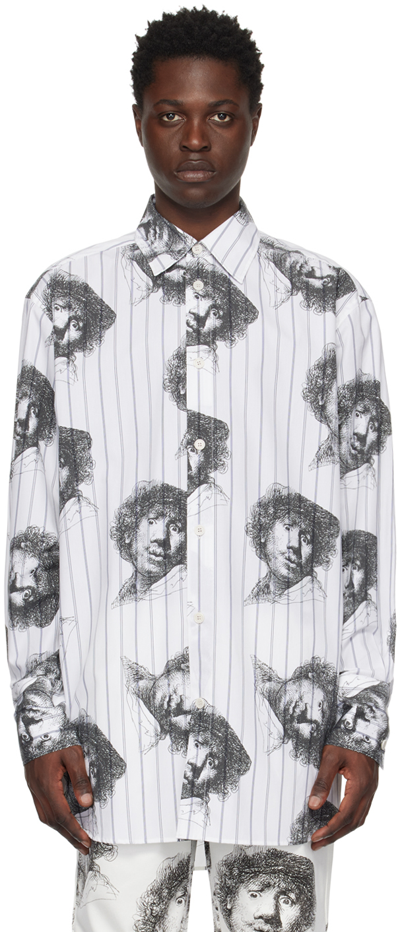 Jw Anderson J.w. Anderson White And Black Cotton Rembrandt Shirt
