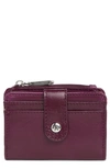 Hobo Val Indexer Leather Card Case In Eggplant