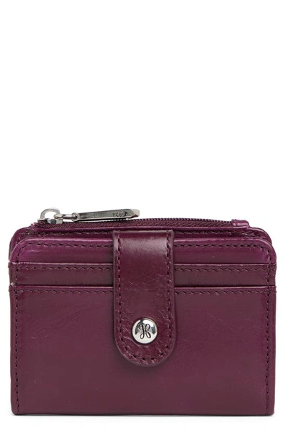 Hobo Val Indexer Leather Card Case In Eggplant