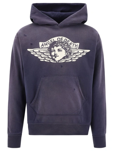 Saint Michael Angel Of Death Printed Hoodie In Blue | ModeSens