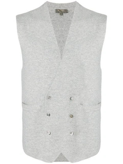 N•peal Double Breasted Waistcoat In Neutrals