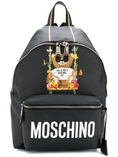 Moschino Big Teddy Backpack In Black