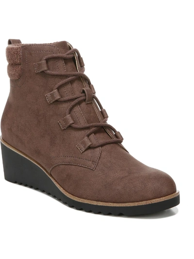 Lifestride Zone Womens Leather Ankle Wedge Boots In Multi