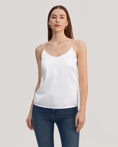 Lilysilk Built-in Bra Comfy Silk Camisole In White