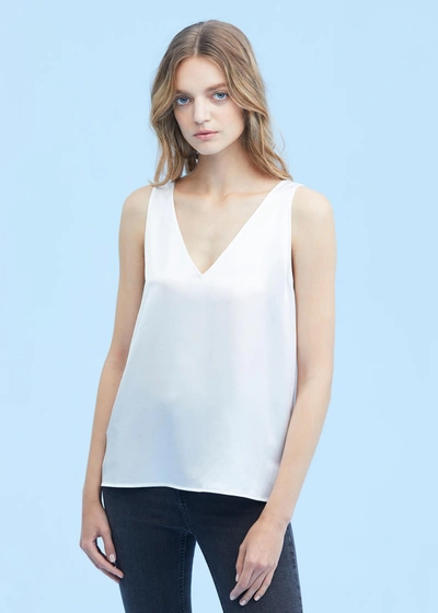 Lilysilk V-neck Sleeveless Silk Tank Top In White
