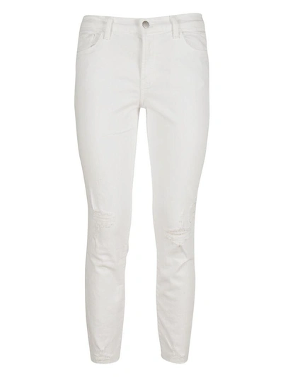 J Brand Distressed Skinny Jeans In White