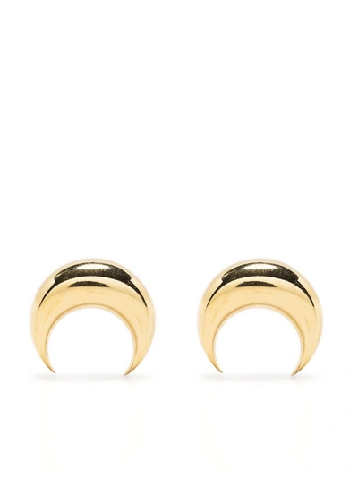 Marine Serre Regenerated Tin Moon Stud Earrings In Gold