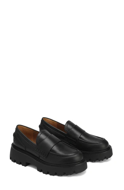 Naked Wolfe Flawless Platform Loafer In Black-leather