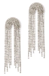 Deepa Gurnani Warren Crystal Drop Earrings In Silver