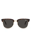 Quay Evasive 46mm Polarized Square Sunglasses In Tort Gold/ Black Polarized