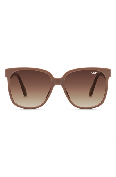 Quay Wide Awake 54mm Gradient Square Sunglasses In Oat/ Brown