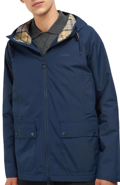 Barbour Domus Hooded Jacket In Navy/ Dress