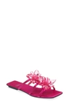 Jeffrey Campbell Crystalize Slide Sandal In Fuchsia Satin