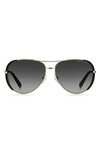 Marc Jacobs 59mm Gradient Aviator Sunglasses In Black/gray Gradient