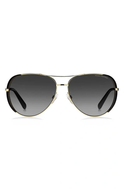 Marc Jacobs 59mm Gradient Aviator Sunglasses In Black/gray Gradient