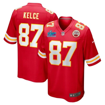 Nike Travis Kelce Red Kansas City Chiefs Super Bowl Lvii Patch Game Jersey