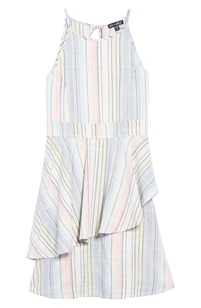 Ava & Yelly Kids' Stripe Dress In Blush
