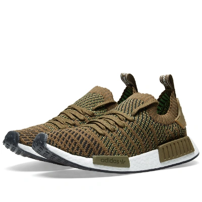 Adidas Originals Men's Nmd R1 Knit Lace Up Sneakers In Olive