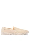 Rivieras Classic 20 Mesh And Canvas Loafers In Beige