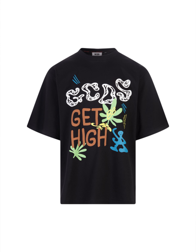 Gcds T-shirt With Graphic Print In Black