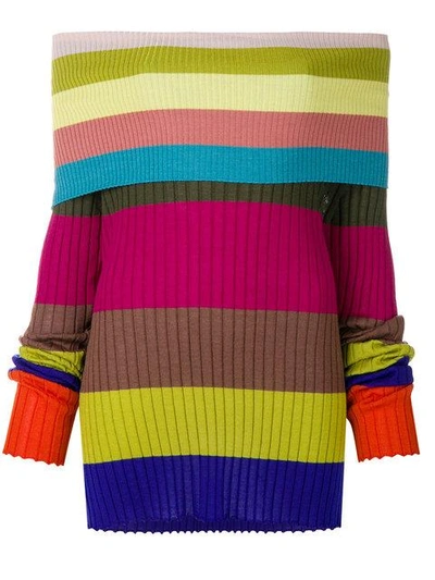 Antonio Marras Off Shoulder Striped Top In Multicolour