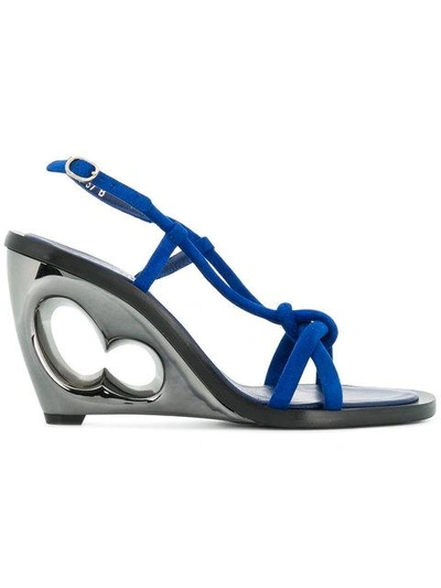 Alexander Mcqueen Sandalen Mit Blockabsatz In Sapphire/mid Blue