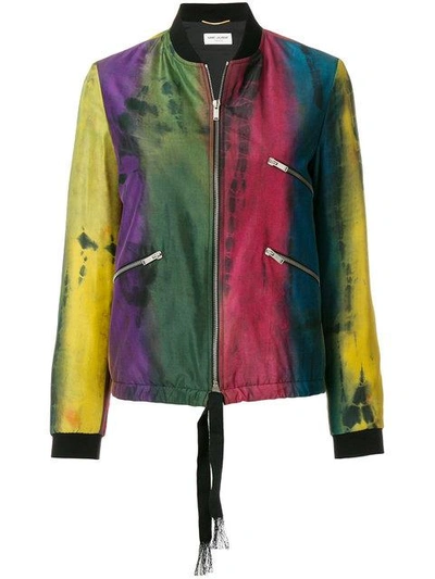 Saint Laurent Tie-dye Varsity Jacket - Multicolour