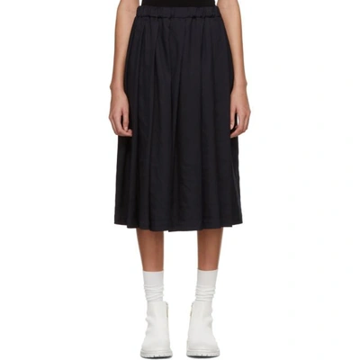 Comme Des Garcons Girl Navy Crinkle Skirt In 2 Navy