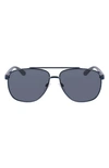 Cole Haan 61mm Combination Aviator Polarized Sunglasses In Navy