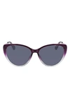 Cole Haan 54mm Polarized Cat Eye Sunglasses In Plum Gradient